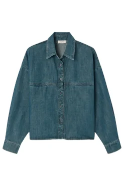 Dames blouse lange mouw blauw