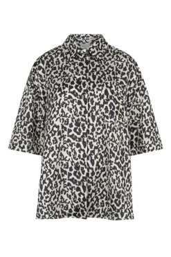 Dames blouse lange mouw bruin