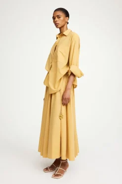 Dames blouse lange mouw bruin