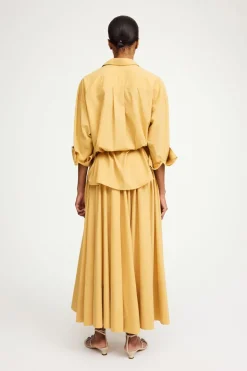 Dames blouse lange mouw bruin