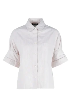 Dames blouse lange mouw bruin
