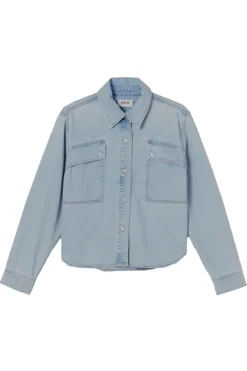 Dames blouse lange mouw blauw