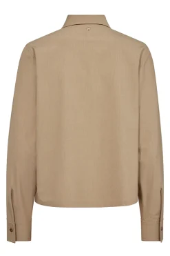 Dames blouse lange mouw bruin