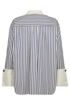 Dames blouse lange mouw blauw