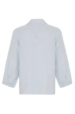 Dames blouse lange mouw blauw