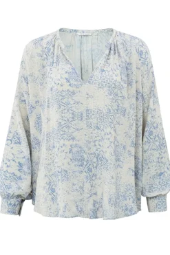 Dames blouse lange mouw bruin
