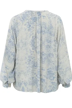 Dames blouse lange mouw bruin