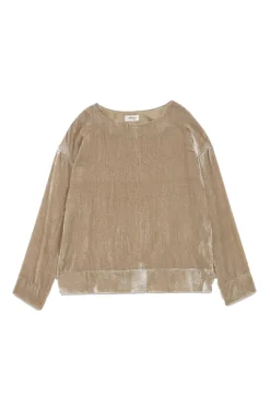 Dames blouse lange mouw bruin