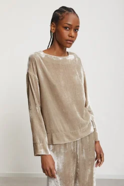 Dames blouse lange mouw bruin