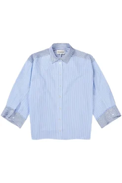 Dames blouse lange mouw blauw