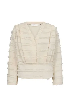 Dames blouse lange mouw ecru