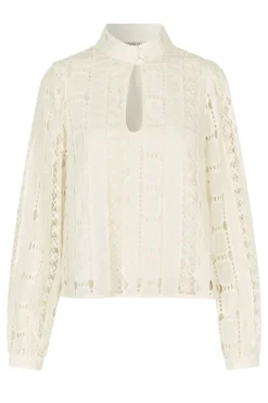 Dames blouse lange mouw ecru
