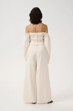 Dames blouse lange mouw ecru