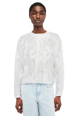 Dames blouse lange mouw ecru