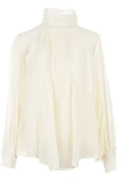 Dames blouse lange mouw ecru