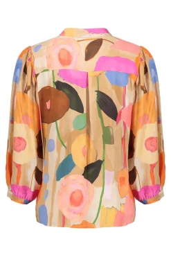 Dames blouse lange mouw ecru