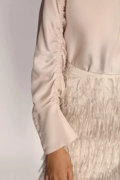 Dames blouse lange mouw ecru