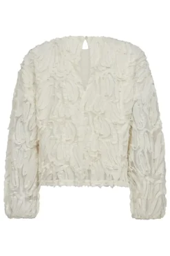 Dames blouse lange mouw ecru