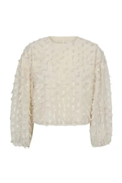Dames blouse lange mouw ecru