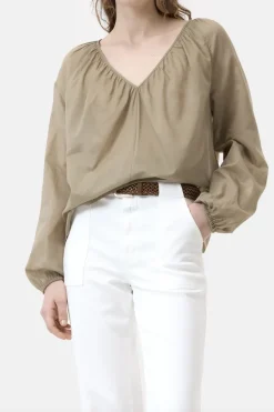 Dames blouse lange mouw groen