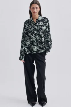 Dames blouse lange mouw groen