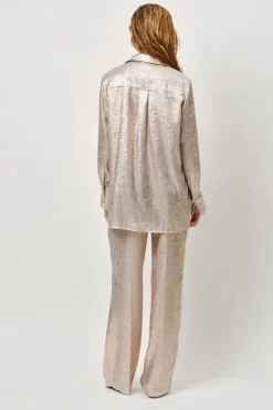 Dames blouse lange mouw goud