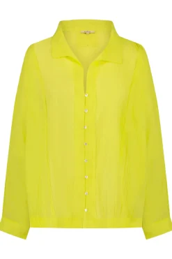 Dames blouse lange mouw geel