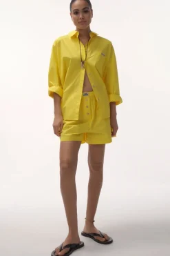 Dames blouse lange mouw geel