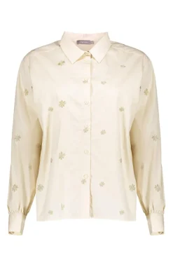 Dames blouse lange mouw grijs