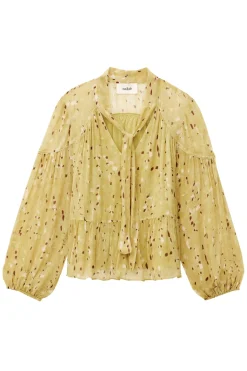 Dames blouse lange mouw geel