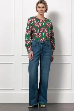 Dames blouse lange mouw groen