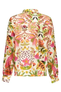 Dames blouse lange mouw oranje
