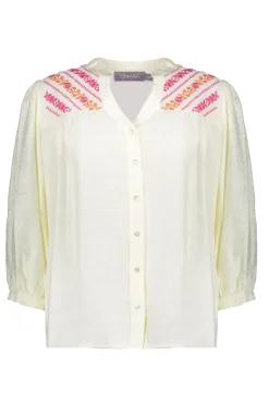 Dames blouse lange mouw oranje