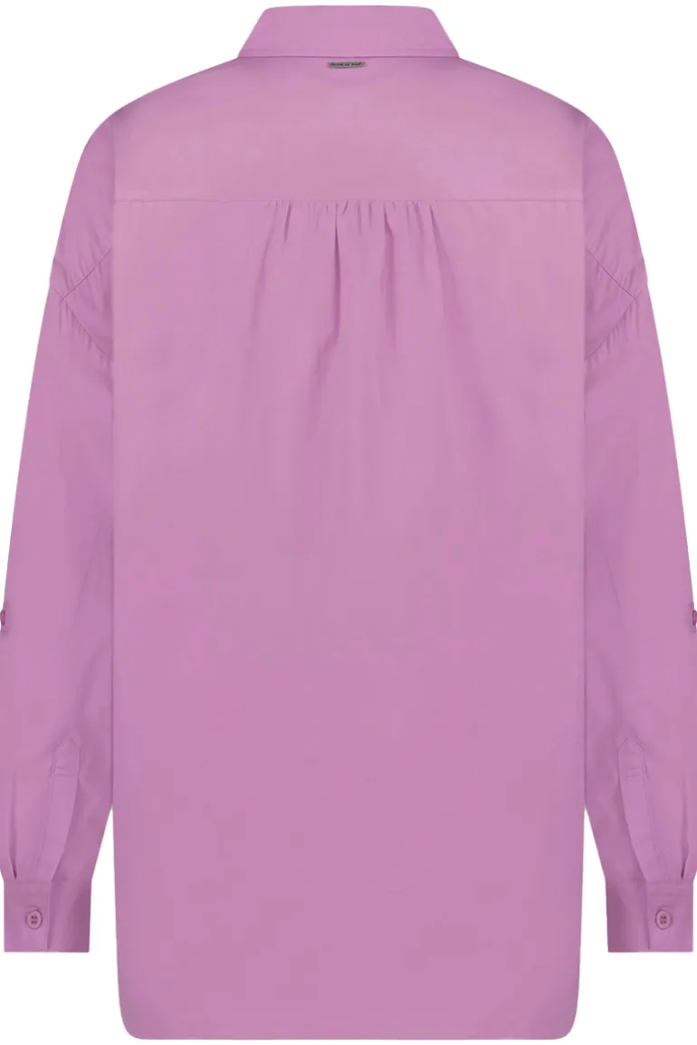 Dames blouse lange mouw paars