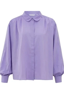 Dames blouse lange mouw paars