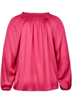 Dames blouse lange mouw paars