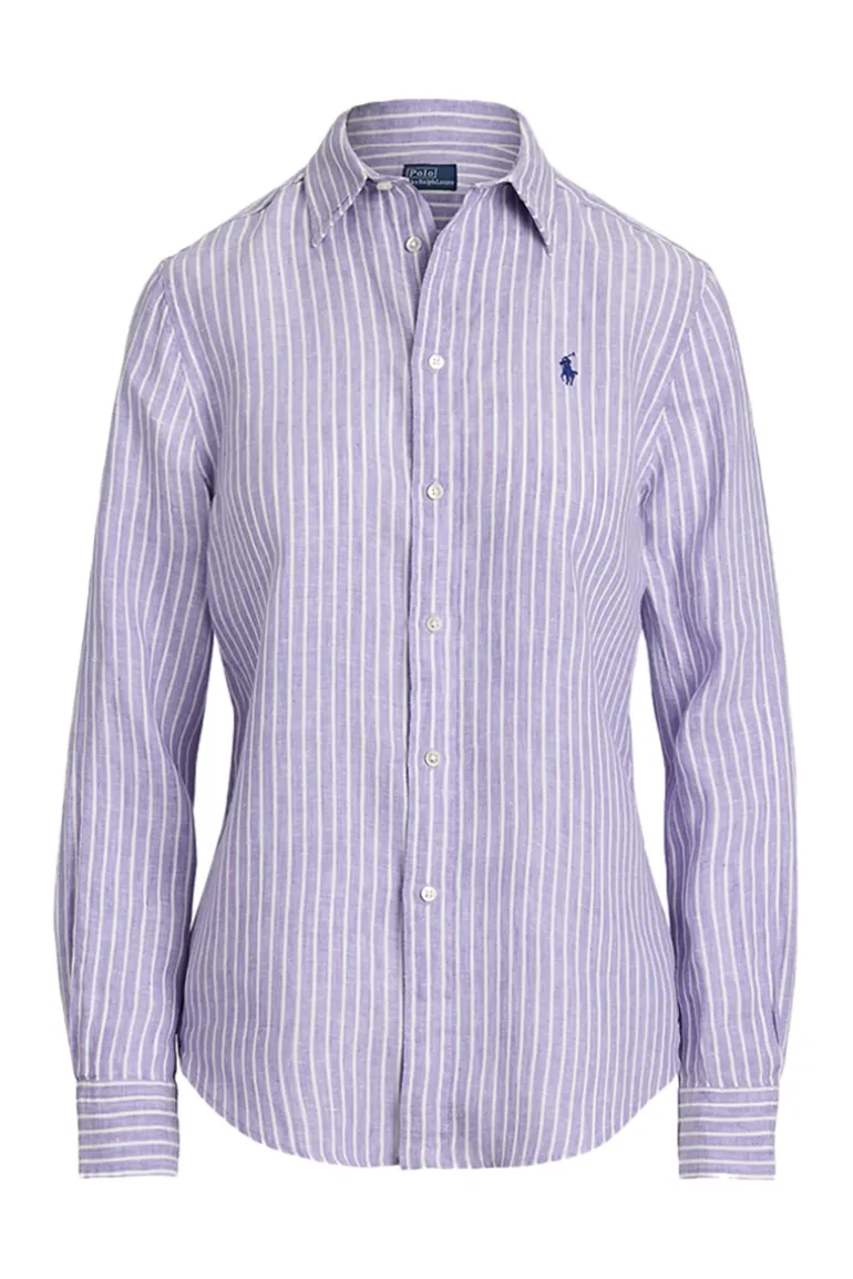 Dames blouse lange mouw paars