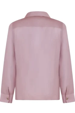 Dames blouse lange mouw rose