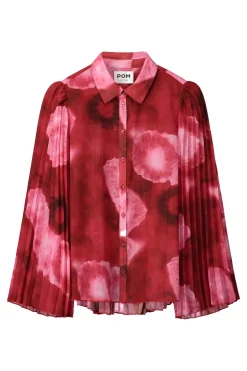 Dames blouse lange mouw rood