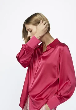 Dames blouse lange mouw rose