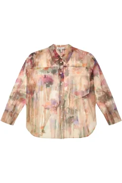 Dames blouse lange mouw rose