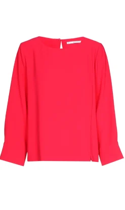 Dames blouse lange mouw rose