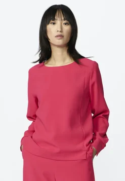 Dames blouse lange mouw rose
