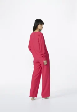 Dames blouse lange mouw rose