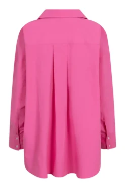 Dames blouse lange mouw rose