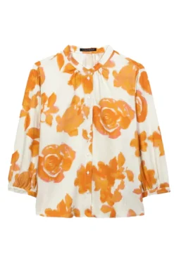 Dames blouse lange mouw rose