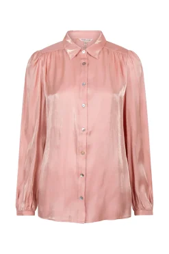 Dames blouse lange mouw rose