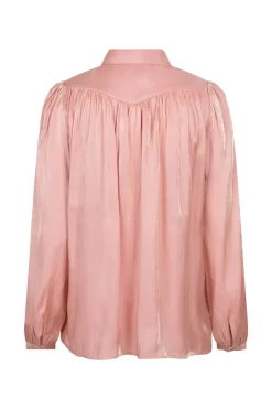 Dames blouse lange mouw rose