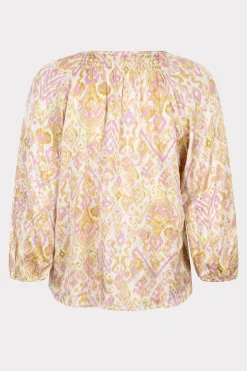 Dames blouse lange mouw rose