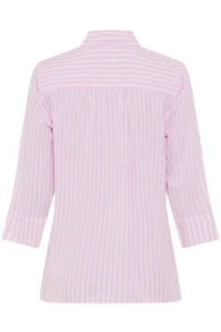 Dames blouse lange mouw rose